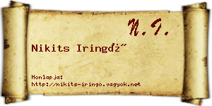 Nikits Iringó névjegykártya